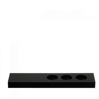 Black display with 3 holes