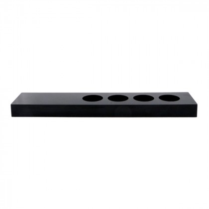 Black display with 4 holes